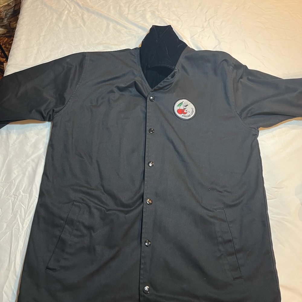 Hypland ( unisex) Black Jacket size large excellent condition (feeling lucky)